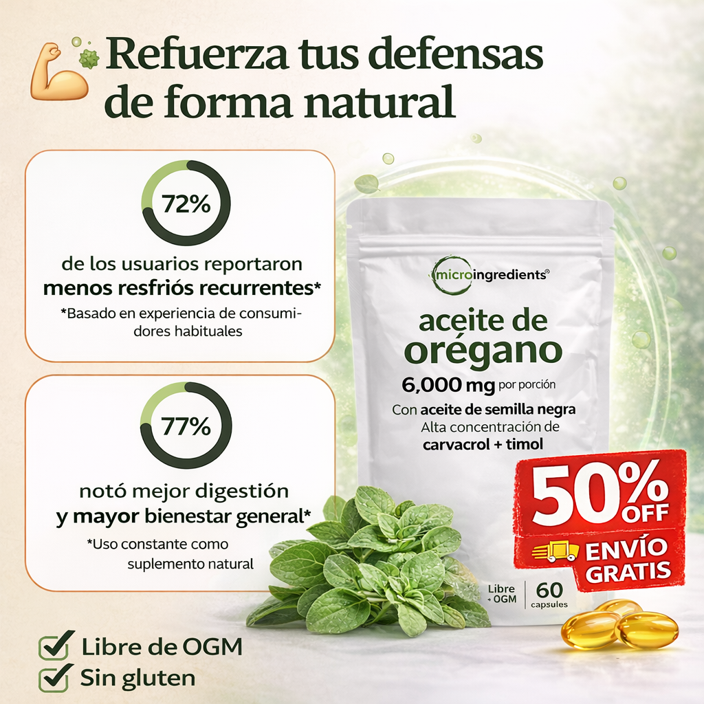 Orégano Defensa Natural™ " Cansancio constante no es normal". 60caps