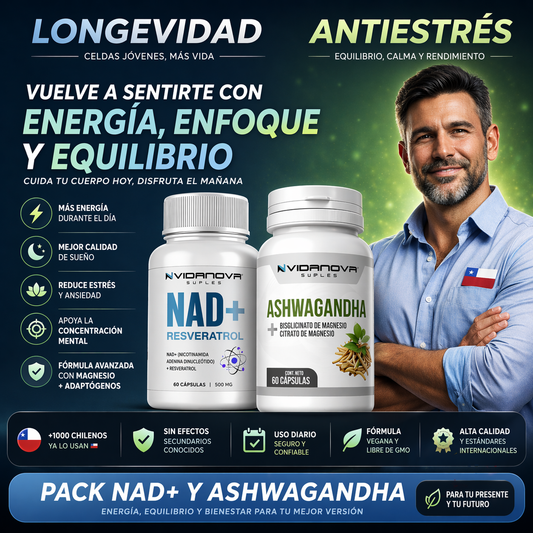 💥 RECUPERA TU ENERGÍA MASCULINA CON MODO ALFA™ 🔥 ¡PACK POTENCIA TOTAL!  NAD+ + ASHWAGANDHA