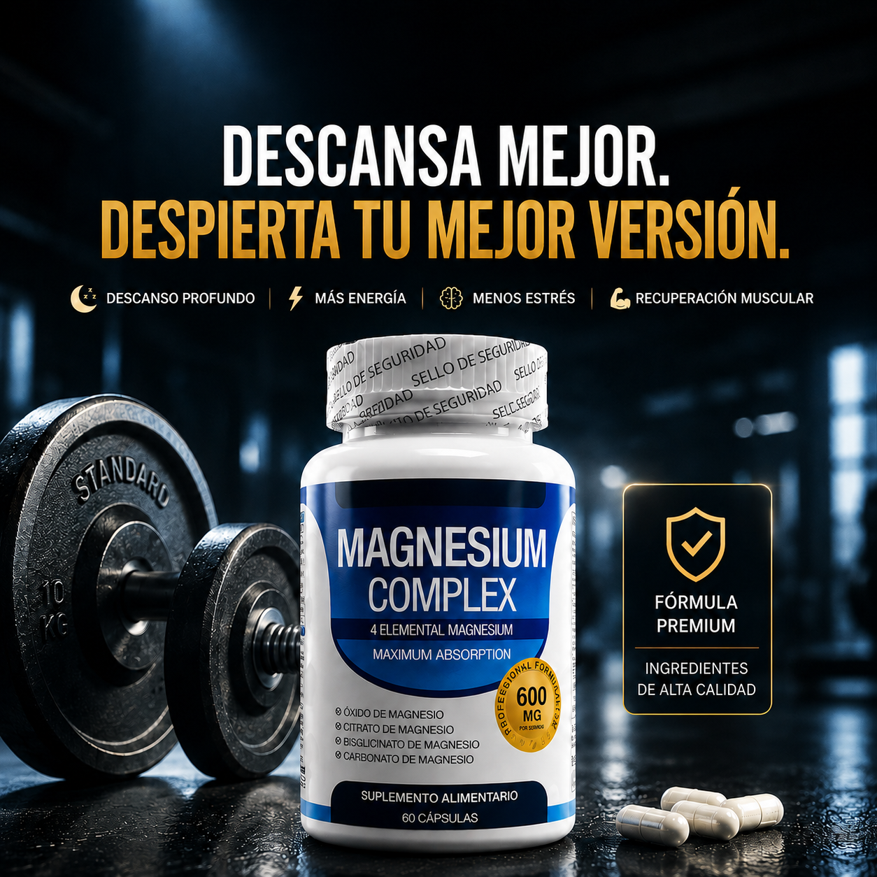 Recupera tu energía, descansa mejor y reduce la tensión muscular con Magnesio Complex 600