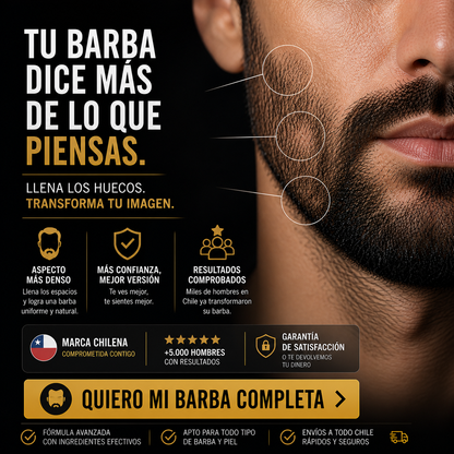 Si tu barba tiene huecos, BeardX™ los cierra desde adentro.