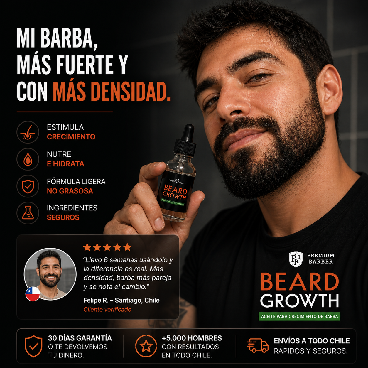 Si tu barba tiene huecos, BeardX™ los cierra desde adentro.